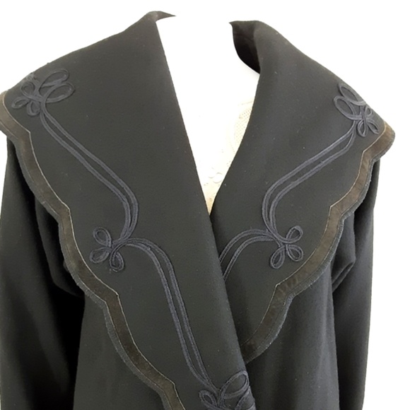 VTG DAVID BENJAMIN Double Breast 100% Wool Wide Suede Trim Collar Coat - Picture 5 of 12